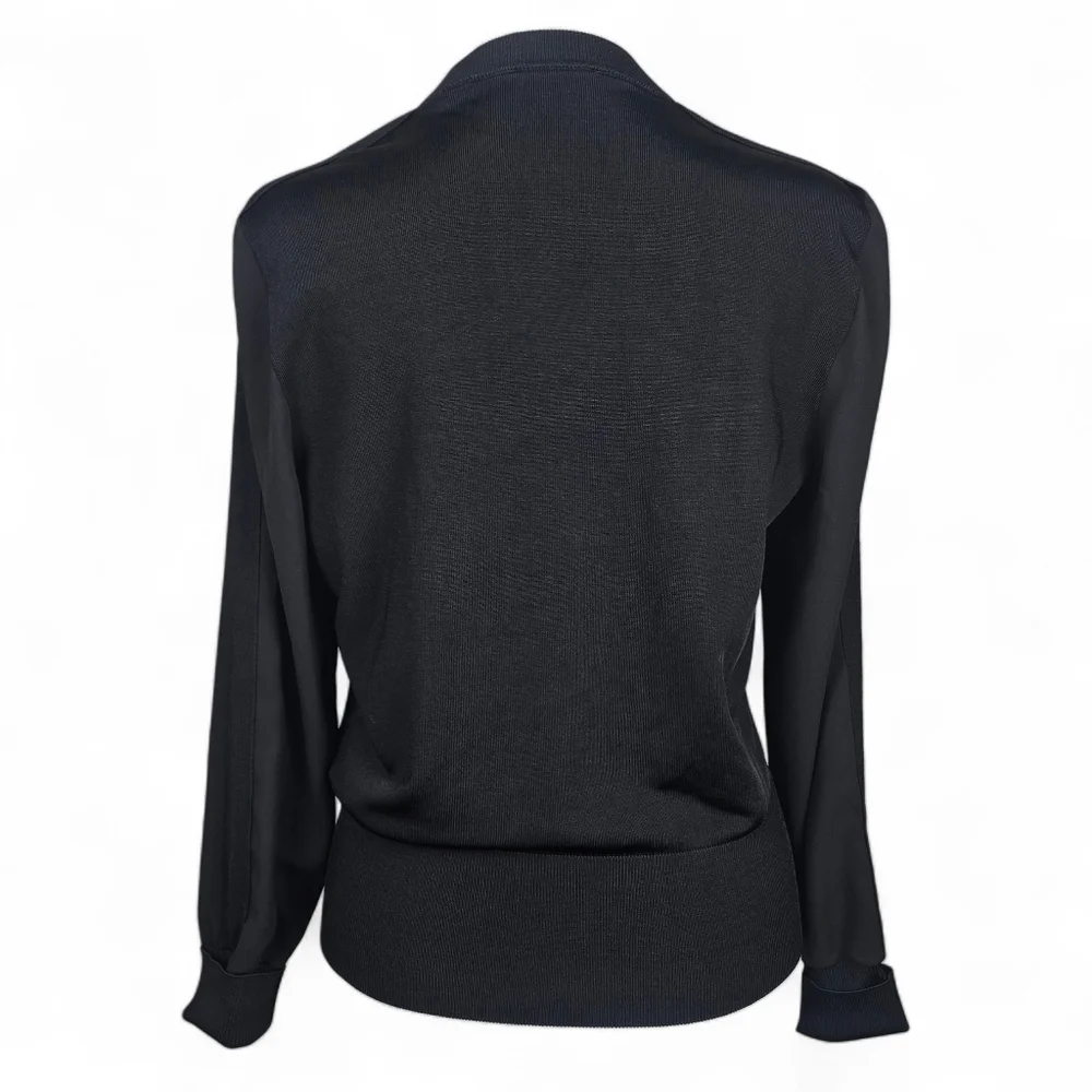 Ted‎ Baker Black Knit Trim Bomber Jacket Size 4 - Picture 2 of 8